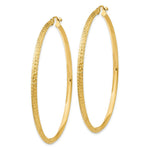Load image into Gallery viewer, 14K Yellow Gold Knife Edge Diamond-cut Hollow Hoop Earrings 55mm length