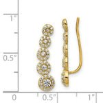 Load image into Gallery viewer, 14K Yellow Gold CZ Circles Polished Ear Climber Earrings