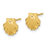 Load image into Gallery viewer, 14K Yellow Gold Satin Diamond-cut Seashell Post Earrings