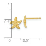 Load image into Gallery viewer, 14K Yellow Gold Satin Diamond-cut Starfish Post Earrings