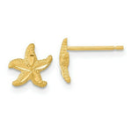 Load image into Gallery viewer, 14K Yellow Gold Satin Diamond-cut Starfish Post Earrings