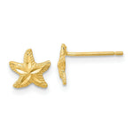 Load image into Gallery viewer, 14K Yellow Gold Polished Diamond-cut Starfish Post Earrings