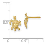 Load image into Gallery viewer, 14K Yellow Gold Polished Diamond-cut Sea Turtle Post Earrings