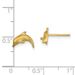 Load image into Gallery viewer, 14K Yellow Gold Satin Diamond-cut Dolphin Post Earrings