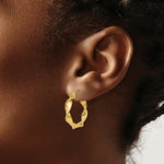 Load image into Gallery viewer, 14K Yellow Gold 4mm Twisted Hoop Earrings 18mm length