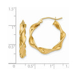 Load image into Gallery viewer, 14K Yellow Gold 4mm Twisted Hoop Earrings 18mm length