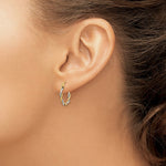 Load image into Gallery viewer, 14K Two-tone Gold Polished 1.8mm Twisted Hoop Earrings 12mm length