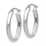 Load image into Gallery viewer, 14K White Gold Polished 3.5mm Oval Hoop Earrings 16mm length