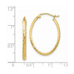 Load image into Gallery viewer, 14K Yellow Gold Lightweight Diamond-cut Oval Hoop Earrings 18mm length