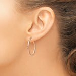 Load image into Gallery viewer, 14K Rose Gold Diamond-cut Polished Hoop Earrings 30mm length