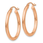 Load image into Gallery viewer, 14K Rose Gold 2.5mm Polished Hoop Earrings 25mm length