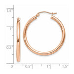 Load image into Gallery viewer, 14K Rose Gold 2.5mm Polished Hoop Earrings 30mm length