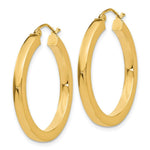 Load image into Gallery viewer, 14K Yellow Gold 3mm Polished Square Hoop Earrings 30mm length