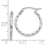 Load image into Gallery viewer, 14K White Gold Twist Polished Hoop Earring 15mm length