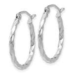 Load image into Gallery viewer, 14K White Gold Twist Polished Hoop Earring 15mm length