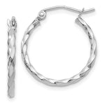 Load image into Gallery viewer, 14K White Gold Twist Polished Hoop Earring 15mm length