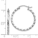Load image into Gallery viewer, 14K White Gold Twist Polished Hoop Earring 22mm length