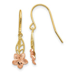 Load image into Gallery viewer, 14K Two-tone Gold Fancy Plumeria Dangle Earrings