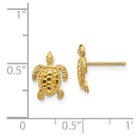 Load image into Gallery viewer, 14K Yellow Gold Sea Turtle Post Earrings