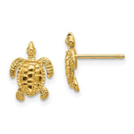 Load image into Gallery viewer, 14K Yellow Gold Sea Turtle Post Earrings