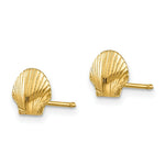 Load image into Gallery viewer, 14K Yellow Gold Mini Scallop Shell Post Earrings