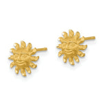 Load image into Gallery viewer, 14K Yellow Gold Satin Diamond-cut Sun Post Earrings