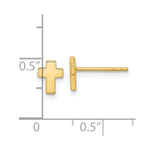 Load image into Gallery viewer, 14k Yellow Gold Polished Cross Post Earrings