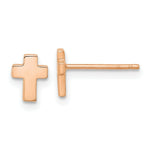 Load image into Gallery viewer, 14k Rose Gold Polished Small Cross Post Earrings