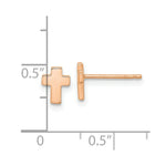 Load image into Gallery viewer, 14k Rose Gold Polished Small Cross Post Earrings
