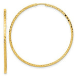 Load image into Gallery viewer, 14K Yellow Gold Diamond-cut Square Tube Endless Hoop Earrings