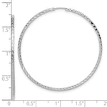 Load image into Gallery viewer, 14k White Gold Diamond-cut Square Tube Endless Hoop Earrings