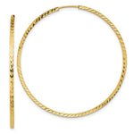 Load image into Gallery viewer, 14K Yellow Gold Diamond-cut Square Tube Endless Hoop Earrings