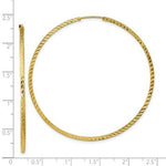 Load image into Gallery viewer, 14K Yellow Gold Diamond-cut Square Tube Endless Hoop Earrings