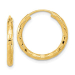 Load image into Gallery viewer, 14k Yellow Gold Polished Faceted 2.5mm Hoop Earrings