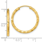Load image into Gallery viewer, 14k Gold Polished Faceted 2.5mm Hoop Earrings
