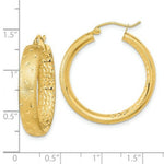 Load image into Gallery viewer, 14k Yellow Gold Polished, Satin & Diamond-cut In/Out Hoop Earrings