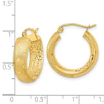 Load image into Gallery viewer, 14K Yellow Gold Polished, Satin & Diamond-cut In/Out Hoop Earrings