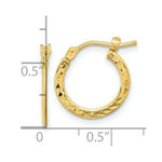 Load image into Gallery viewer, 14K Yellow Gold Diamond-cut and Polished Hoop Earrings