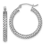 Load image into Gallery viewer, 14k White Gold Mesh Hoop Earrings
