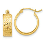 Load image into Gallery viewer, 14K Yellow Gold Diamond-cut Hoop Earrings