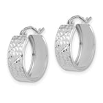 Load image into Gallery viewer, 14k White Gold Diamond-cut Hoop Earrings