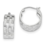Load image into Gallery viewer, 14k White Gold Diamond-cut Hoop Earrings