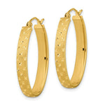 Load image into Gallery viewer, 14K Yellow Gold Polished, Satin & Diamond-cut Hoop Earrings
