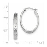 Load image into Gallery viewer, 14k White Gold Polished, Satin & Diamond-cut Hoop Earrings