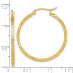 Load image into Gallery viewer, 14K Yellow Gold Satin & Diamond-cut Square Tube Hoop Earrings