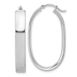 Load image into Gallery viewer, 14k White Gold Oval Hoop Earrings