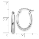 Load image into Gallery viewer, 14K White Gold Polished 2.75mm Oval Tube Hoop Earrings 10mm length