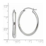 Load image into Gallery viewer, 14K White Gold Polished 3.75mm Oval Tube Hoop Earrings 17mm length