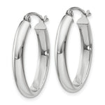 Load image into Gallery viewer, 14K White Gold Polished 3.75mm Oval Tube Hoop Earrings 25mm length