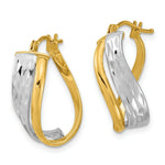 Load image into Gallery viewer, 14k Two Tone Gold Diamond-cut and Polished Earrings